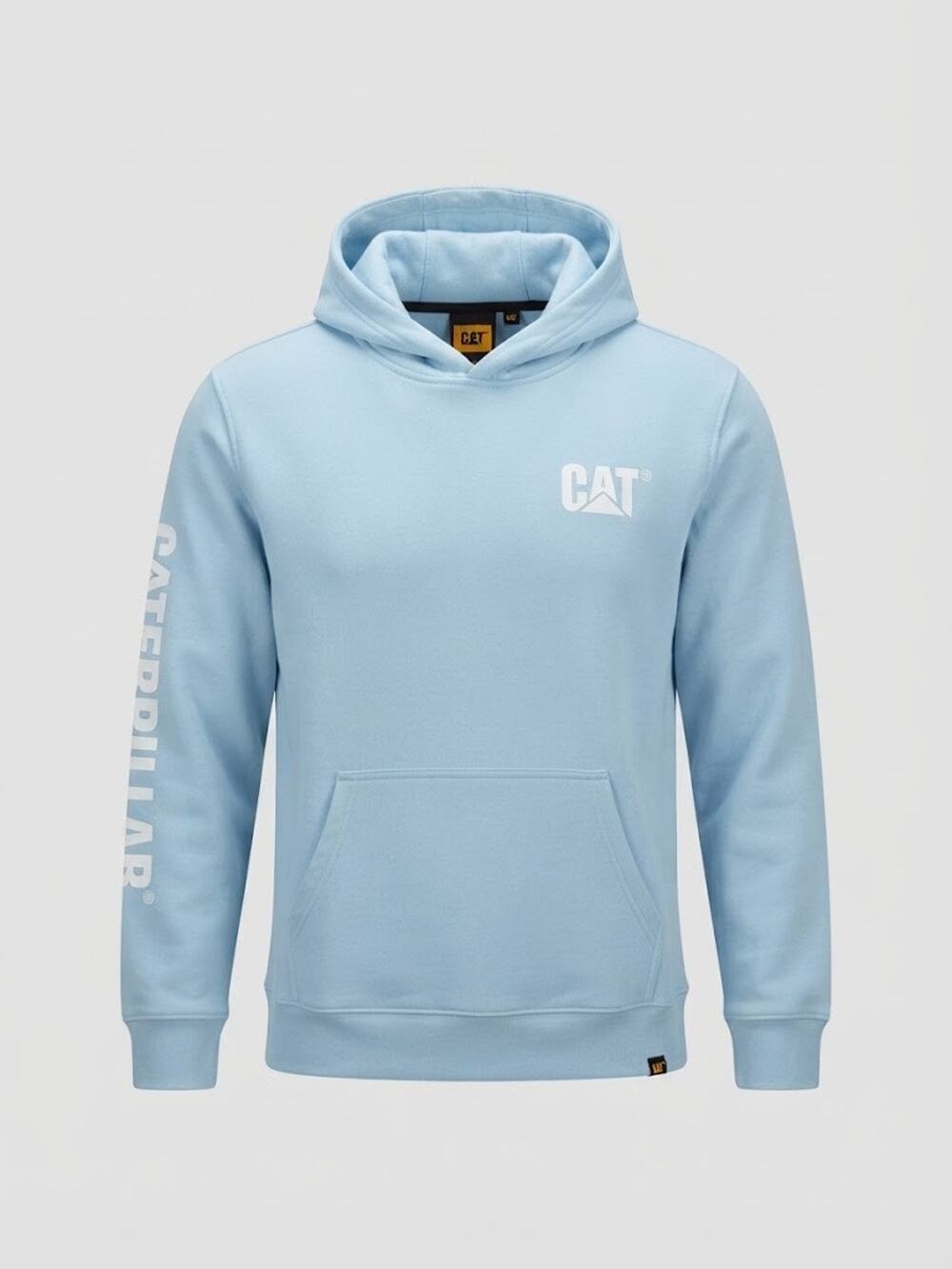 NWT Caterpillar CAT Men's Light Blue Skyway Logo Pullover Hoodie Sweatshirt XL - Picture 1 of 8